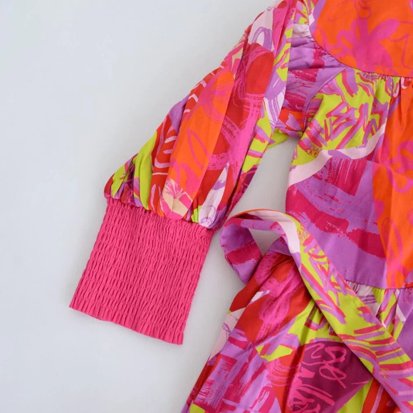 Alden Adair Crazy Crush Purple Pink Floral Charlotte Mini Dress S - Picture 9 of 14